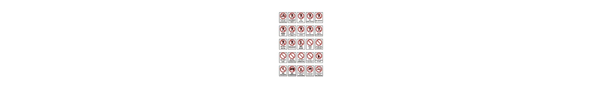 Prohibition signs