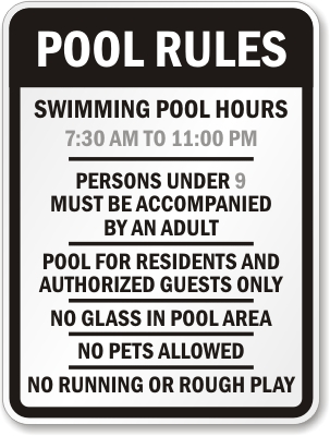 Custom engraved Pool Rules Signs Canada