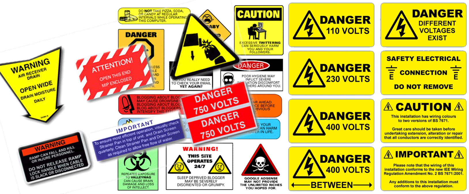Printable Warning Labels